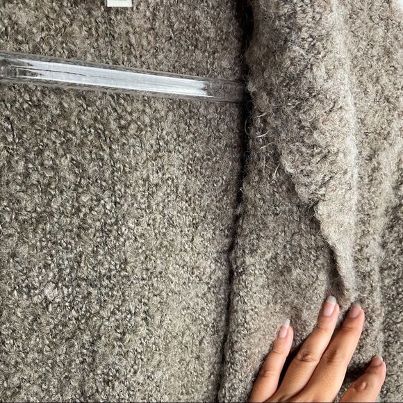 Joie Brown Wendi Boucle Wool Blend Open Front Cardigan Sweater Medium - Picture 4 of 8